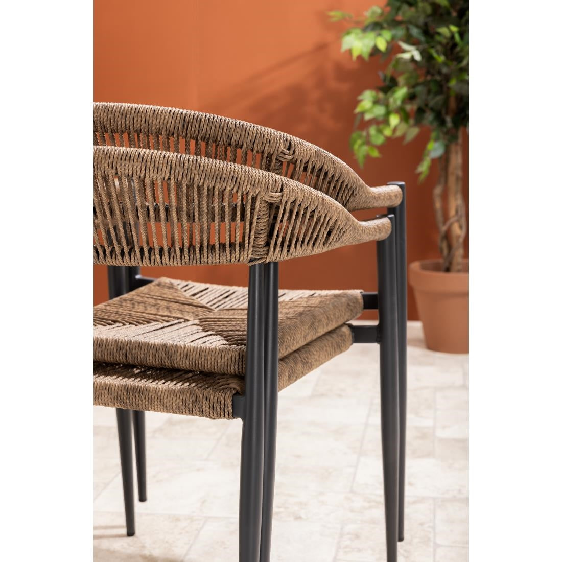 HZ591 Bolero Eden PE gevlochten rattan outdoor armstoelen naturel (4 stuks)