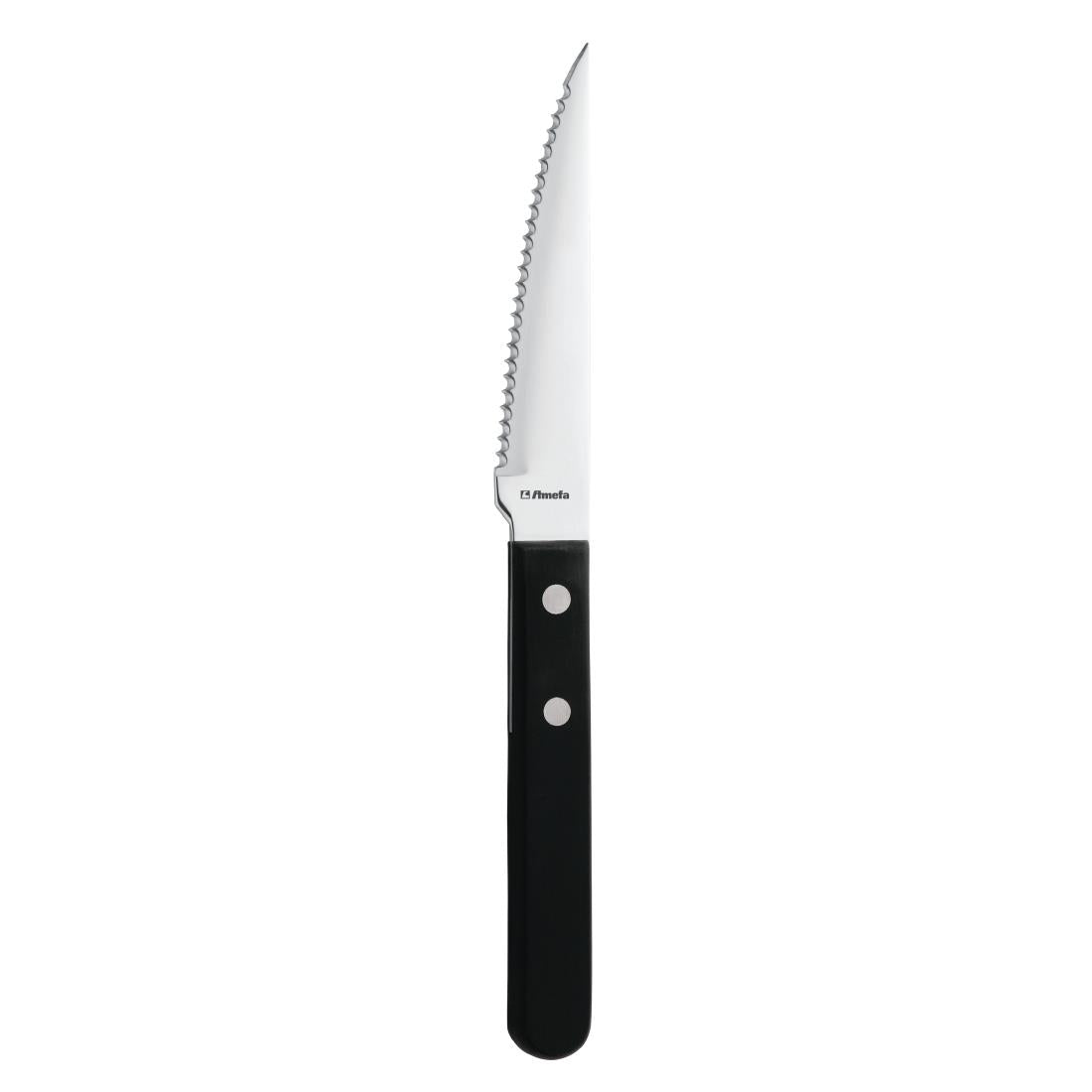 H003 Amefa steakmes met zwart heft (12 stuks)