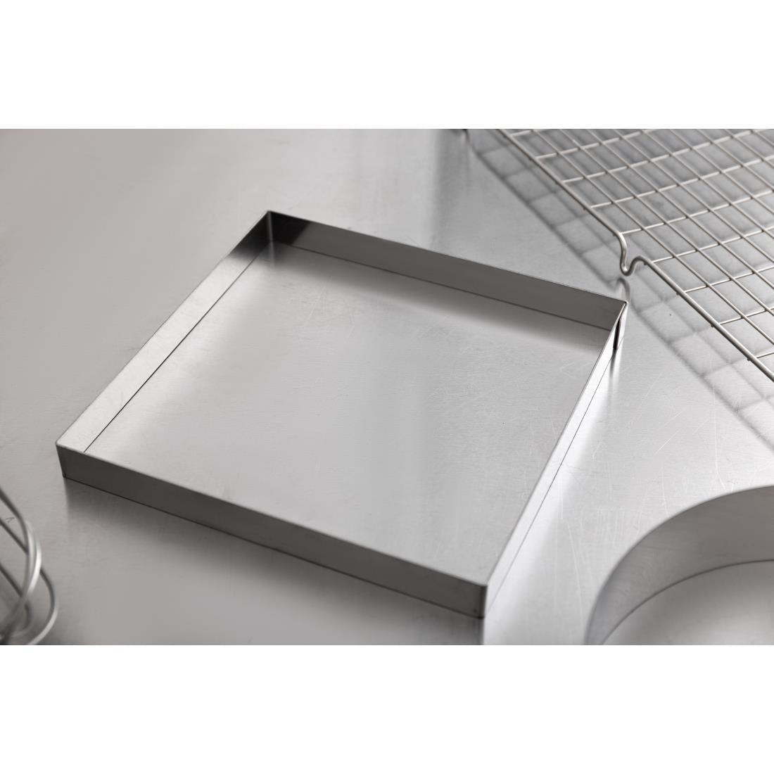 GM387 De Buyer vierkante vorm RVS 20x2cm