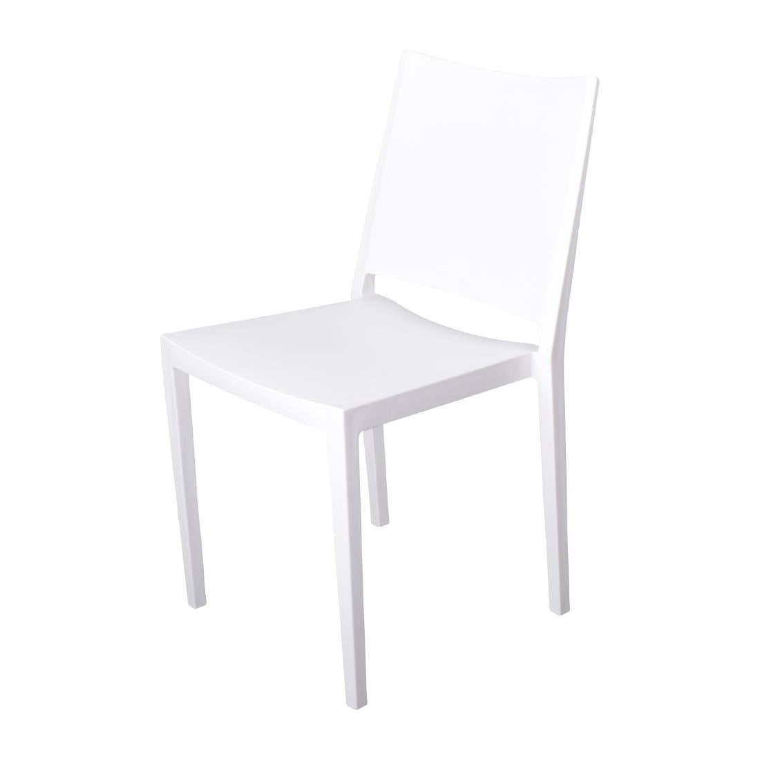 FW575 Florence stapelbare polypropyleen stoelen wit (4 stuks)
