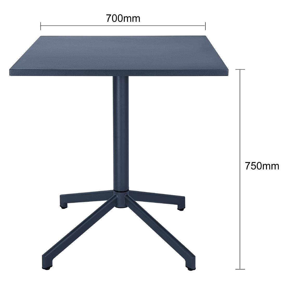 HZ375 Bolero Porto Opklapbare Tafel Leisteenblauw 700x750mm