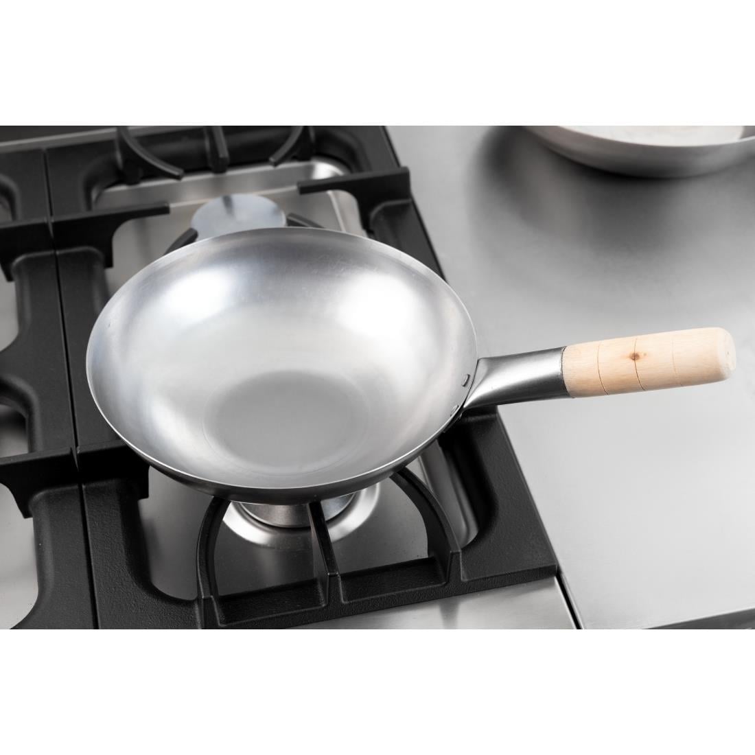 K295 Vogue zacht stalen wok met platte bodem 25,5cm