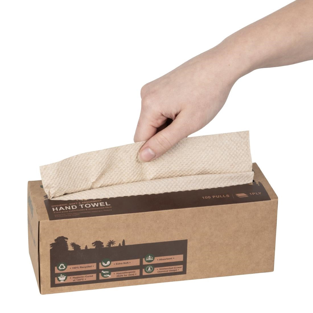 HY595 Jantex Green 100% Gerecycled Handdoek 1Ltraag 100 Vel 36 stuks