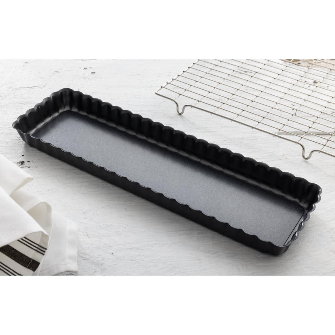 CY117 De Buyer rechthoekige anti-kleef taartvorm met losse bodem 35,6cm