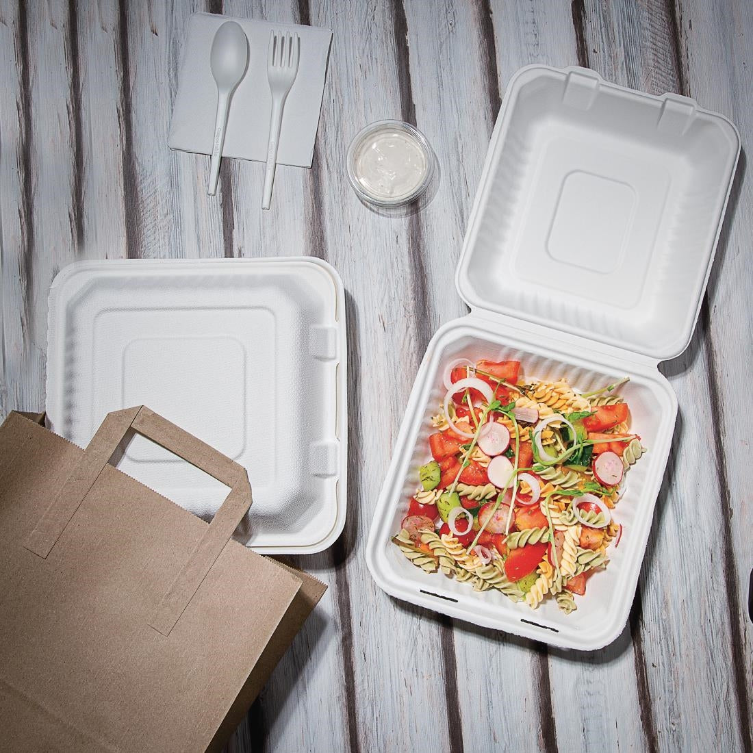FC525 Fiesta Compostable composteerbare bagasse voedseldozen 223mm (200 stuks)