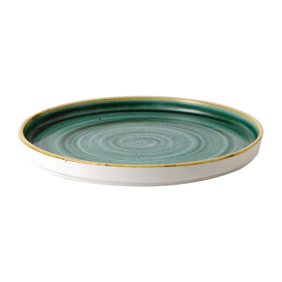 FJ915 Churchill Stonecast Samphire Green Bord Met Opstaande Rand 22cm (6 stuks)