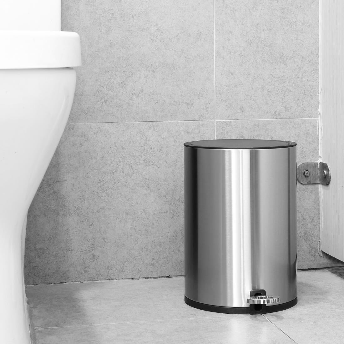 HT478 Jantex Ronde Geborsteld Stalen Pedaalemmer 3Ltr