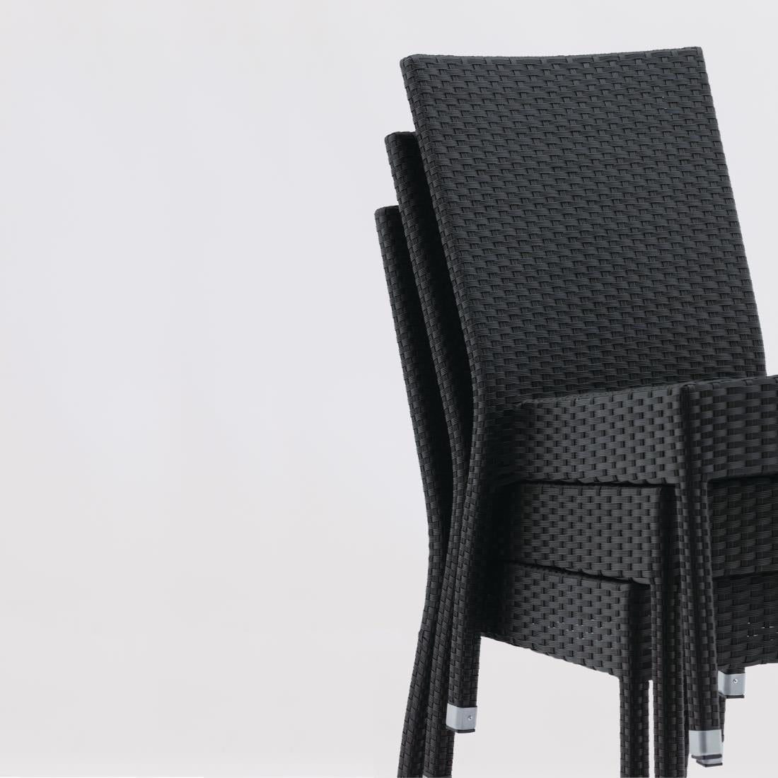CF159 Bolero polyrotan stoelen antraciet (4 stuks)