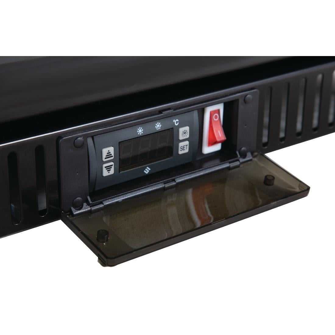 GL011 Polar G-serie laag model gekoelde bardisplay met klapdeur zwart 128L