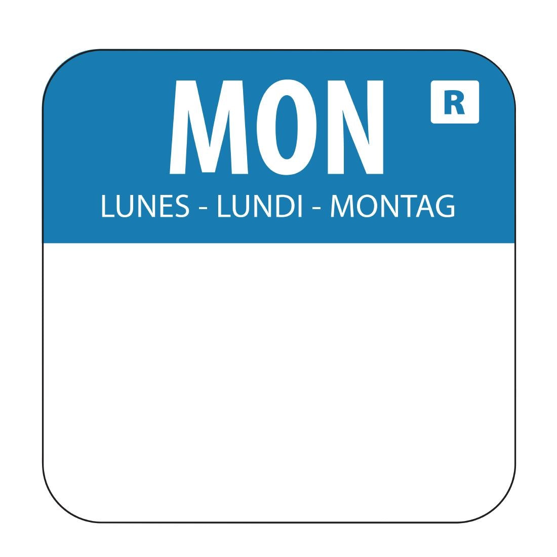 L931 Hygiplas afneembare blanco kleurcode voedseletiketten maandag (1000 stuks)