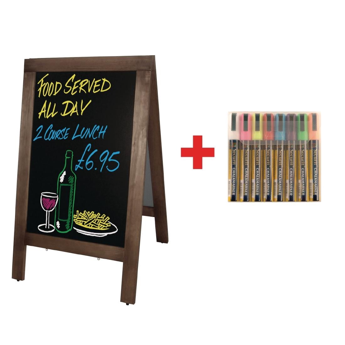SA228 Olympia klein stoepbord en gratis set Securit-pennen