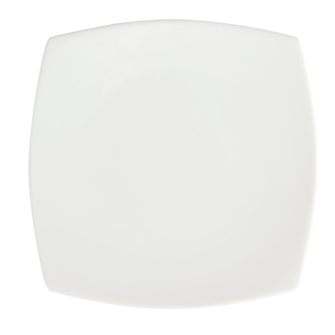 U170 Olympia Whiteware Vierkante Borden Met Afgeronde Hoeken 24cm (12 Stuks)