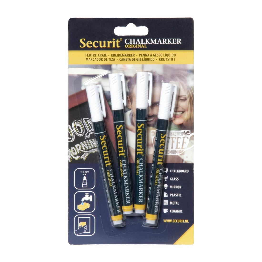 GJ551 Securit wisbare krijtstiften 2mm wit (4 stuks)
