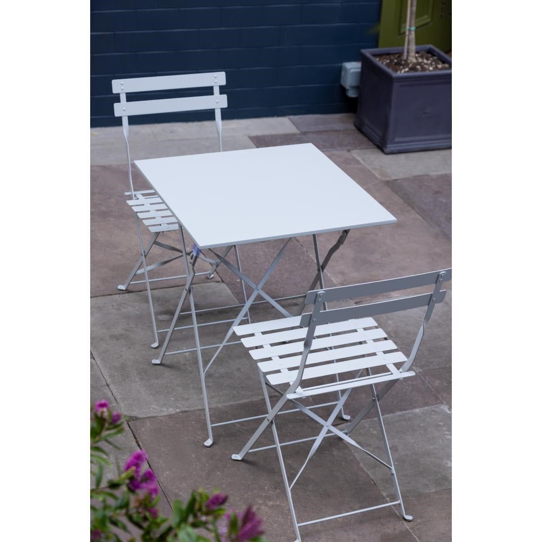GK988 Bolero vierkante opklapbare stalen tafel grijs 60cm