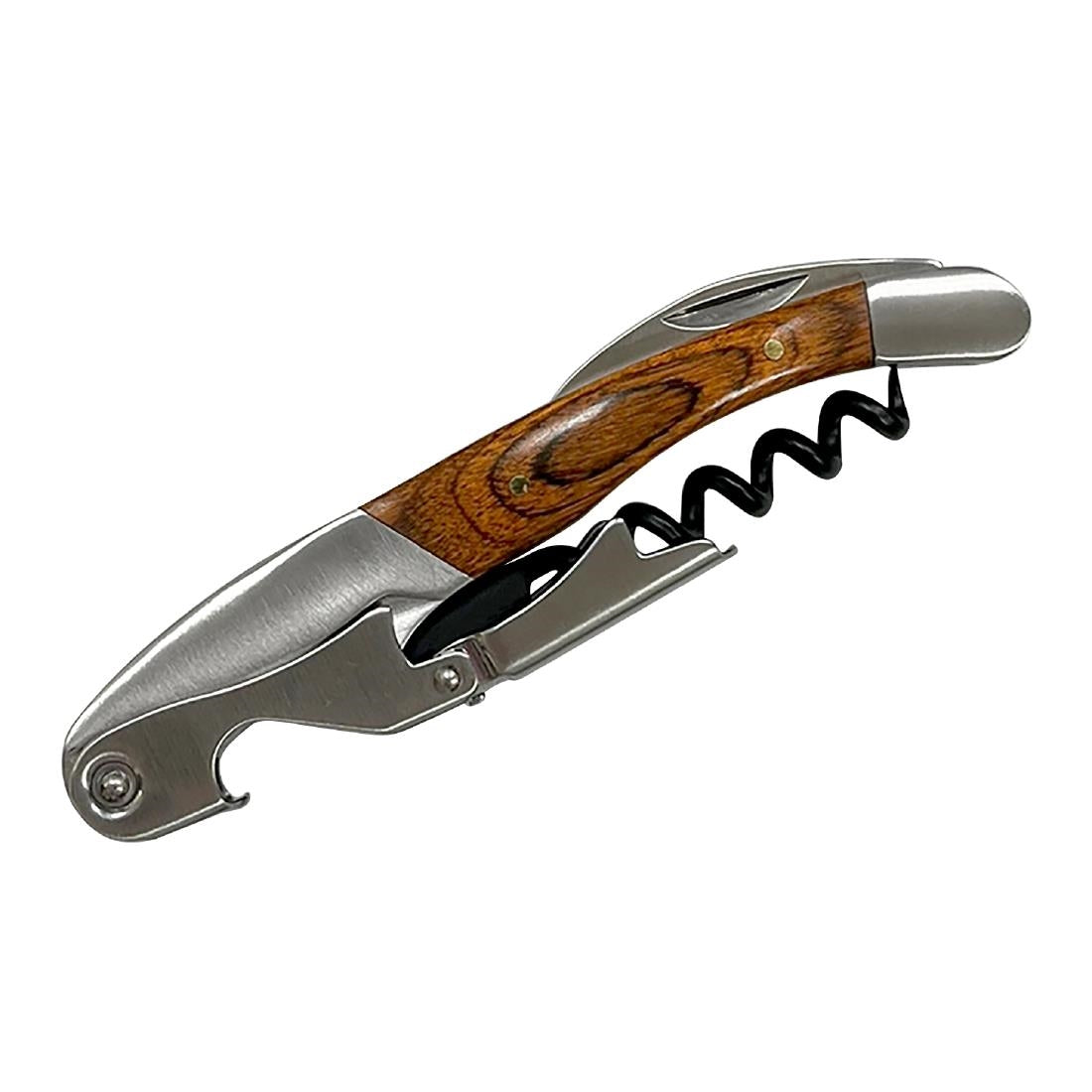 CX007 Beaumont Deluxe Kurkentrekker Met Houten Handvat