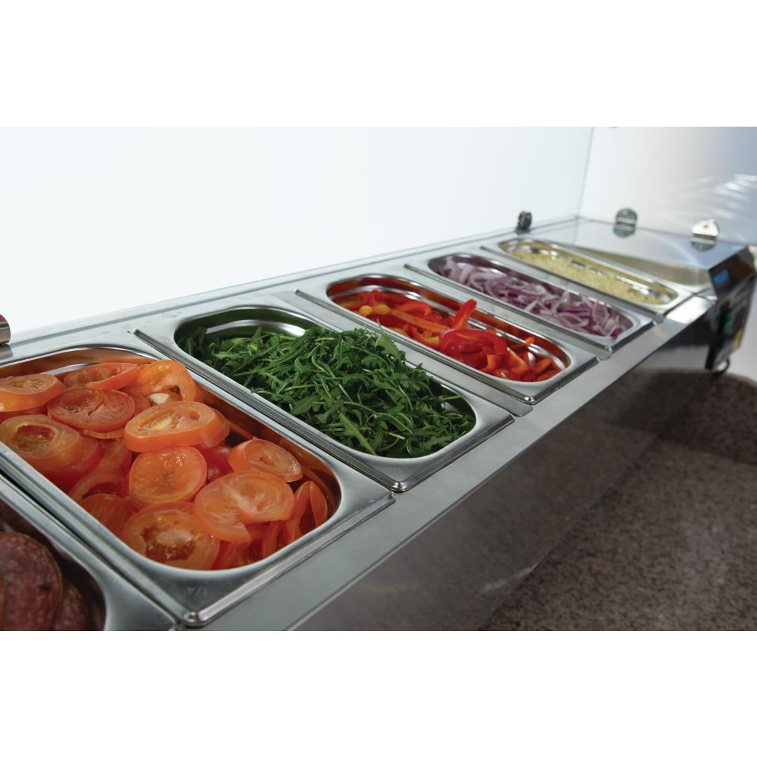 CN267 Polar G-serie gekoelde pizza/sandwich prepareercounter 368L