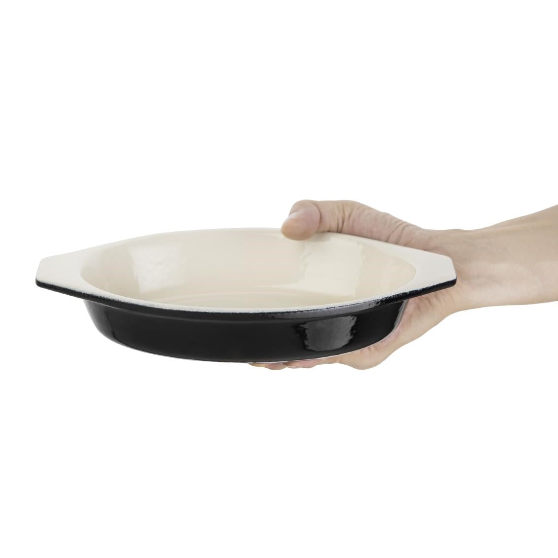 U563 Vogue ovale gratineerschaal zwart 0,65Ltr