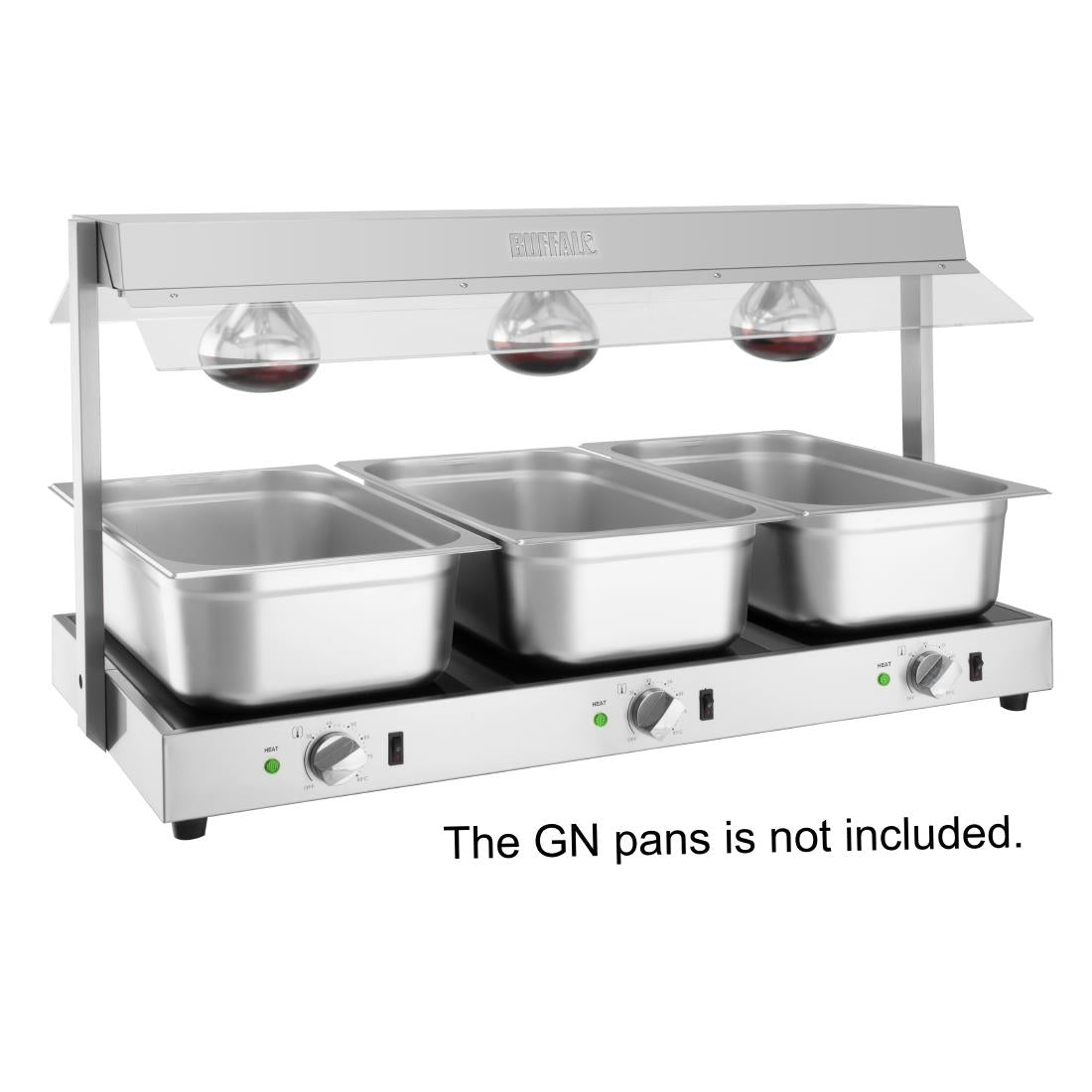HT761 Buffalo Voedselverwarmer Met Galerij 3X GN 1/1
