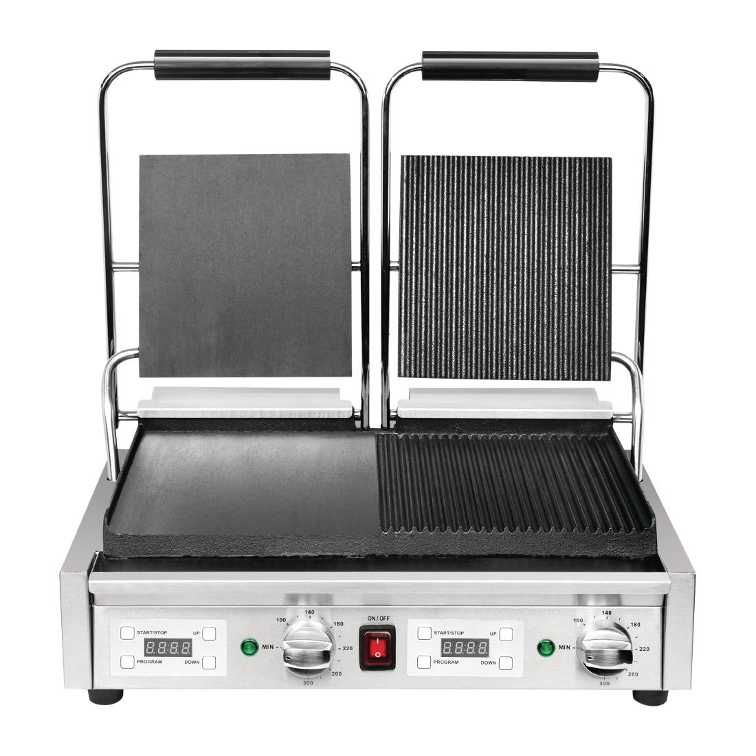 FC386 Buffalo dubbele halve geribbelde contactgrill