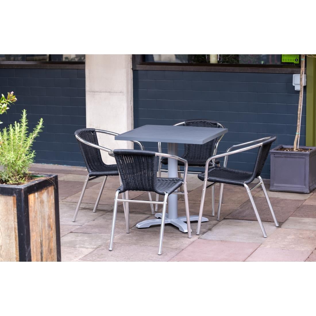 U507 Bolero aluminium en polyrotan stoelen zwart (4 stuks)