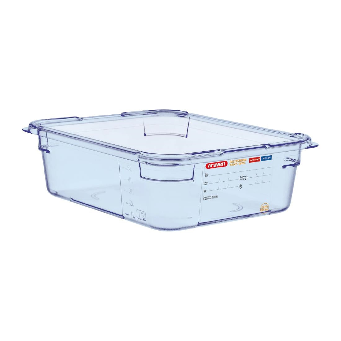 GP584 Araven ABS blauwe GN 1/2 voedseldoos 10cm diep