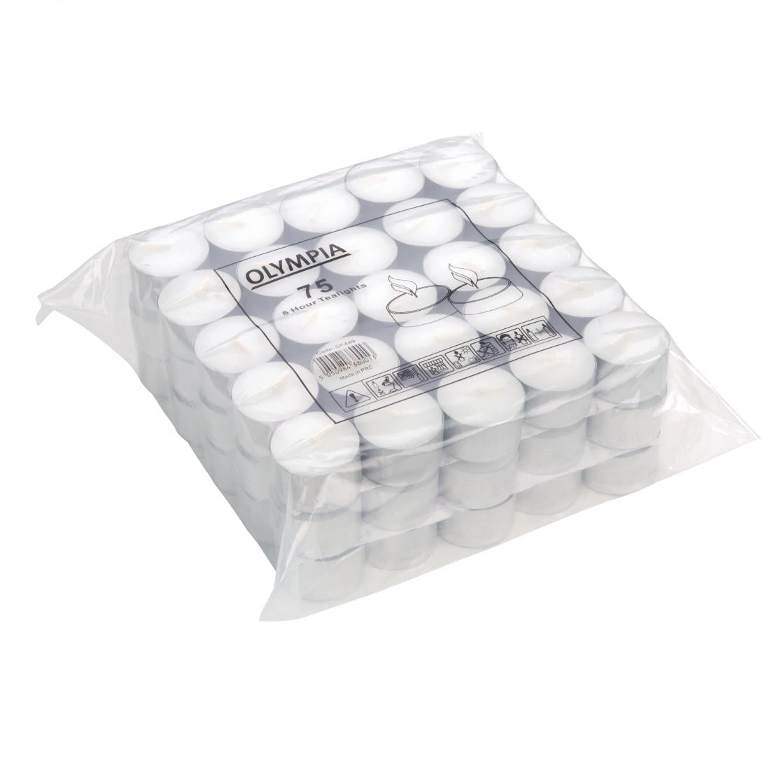 GF449 Olympia theelichten 8 uur (75 stuks)