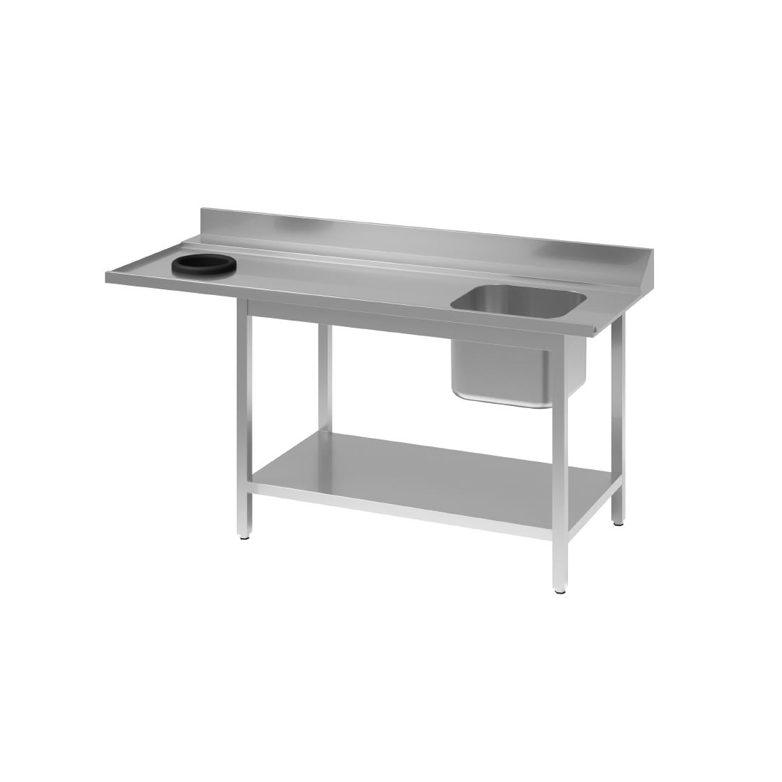 DS465 Gastro M RVS spoeltafel met afvalgat 1 spoelbak rechts 100x70cm