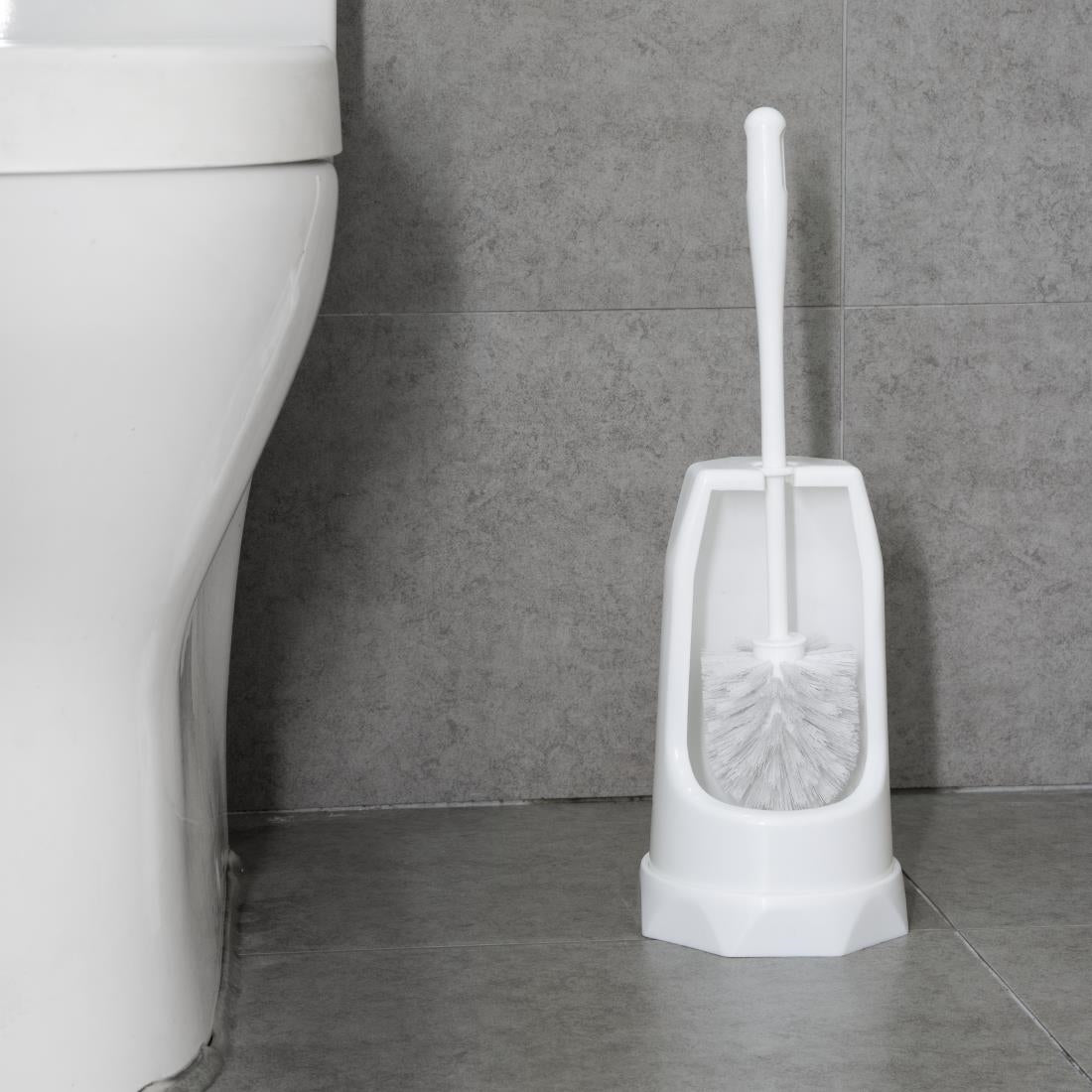 HX386 Jantex ronde toiletborstel & houder - Wit