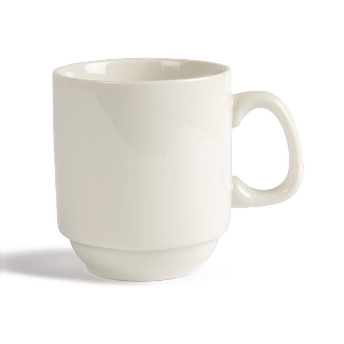 U832 Olympia Ivory stapelbare mok 285ml (12 stuks)