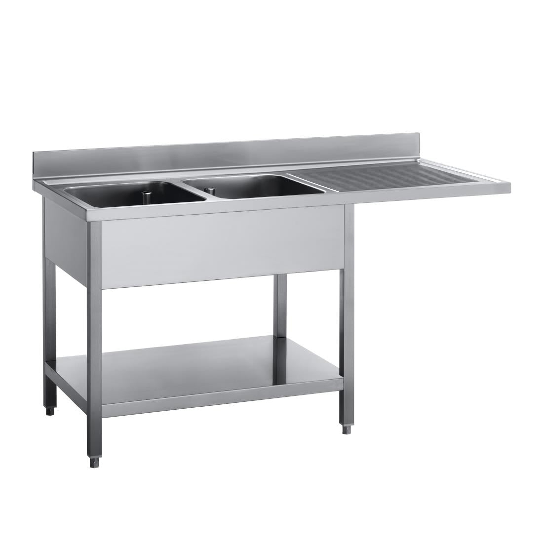 GN207 Gastro M RVS spoeltafel met ruimte voor vaatwasser 160x70x85cm
