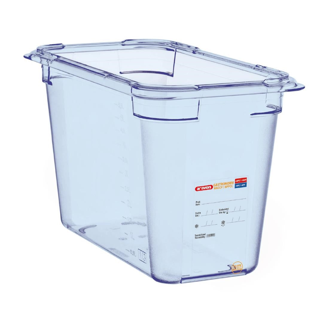 GP581 Araven ABS blauwe GN 1/3 voedseldoos 20cm diep