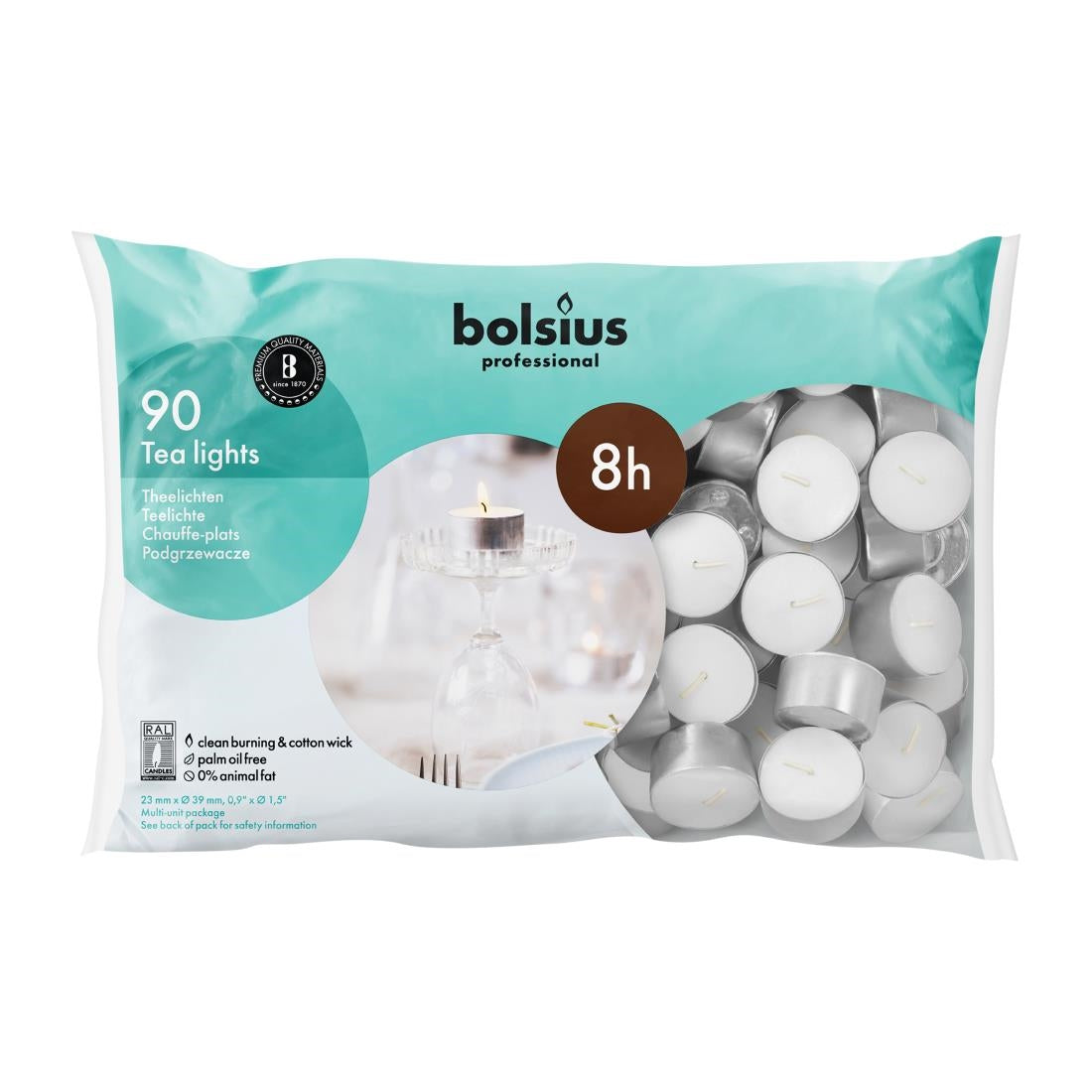 DJ759 Bolsius Professional theelichten 8 uur (90 stuks)