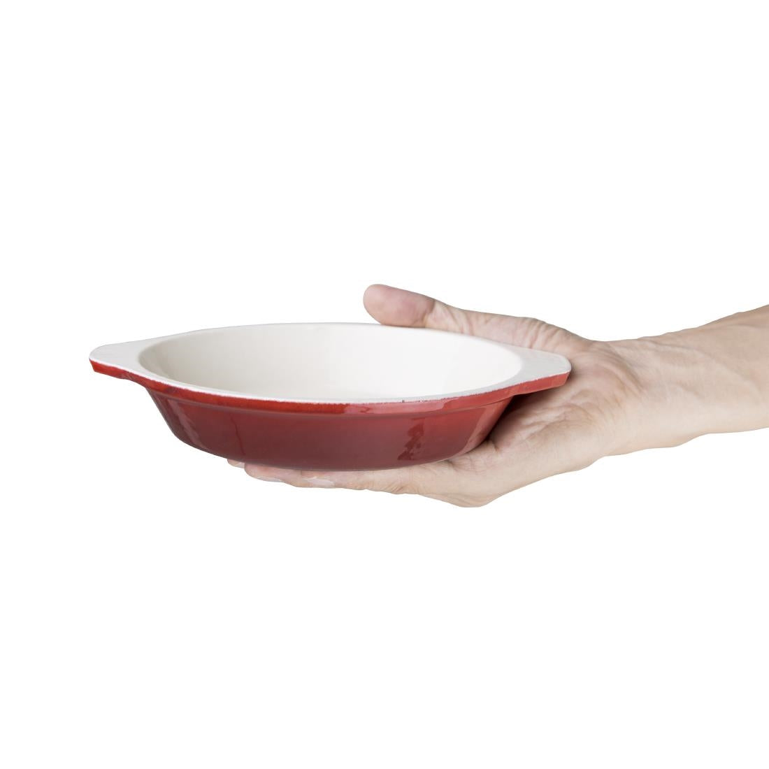 GH317 Vogue ovale gietijzeren gratineerschaal rood 0,65Ltr