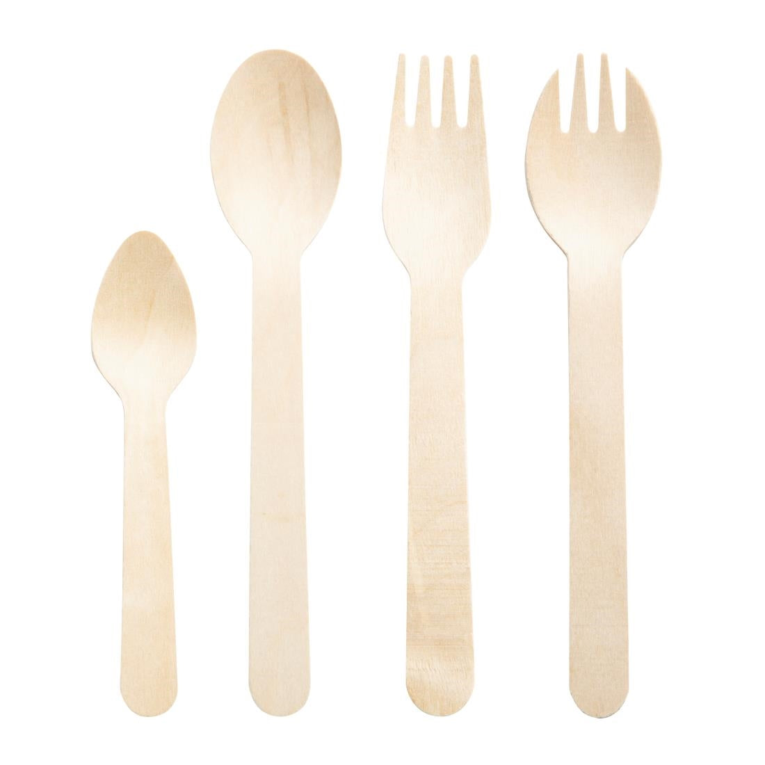 CH083 Fiesta Compostable individueel verpakte houten vorkjes (500 stuks)