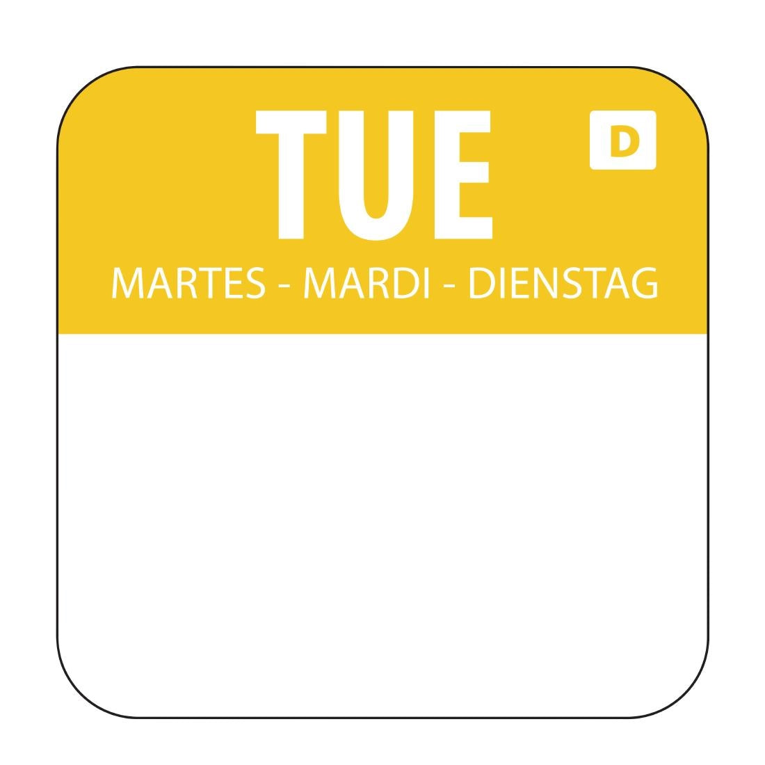 U778 Hygiplas oplosbare blanco kleurcode voedseletiketten dinsdag (1000 stuks)