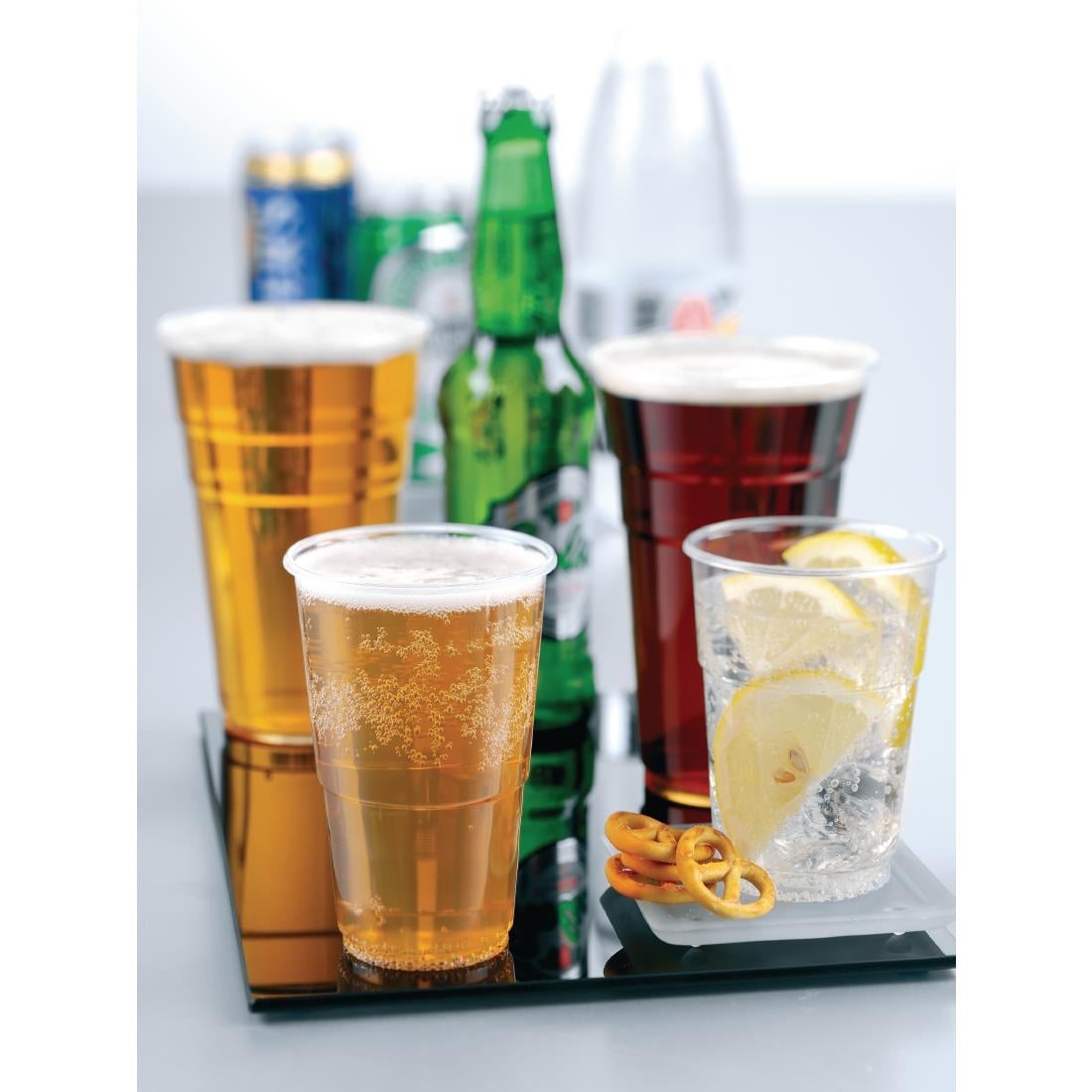 U380 eGreen kunststof disposable bierbeker 590ml tot rand (1000 stuks)