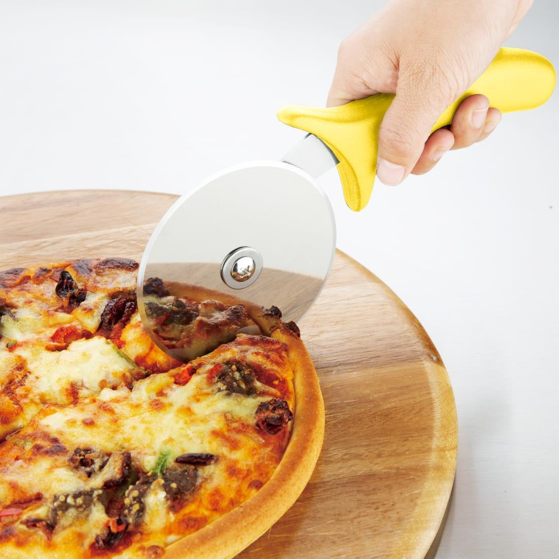 FX132 Hygiplas RVS pizzawiel geel 10cm