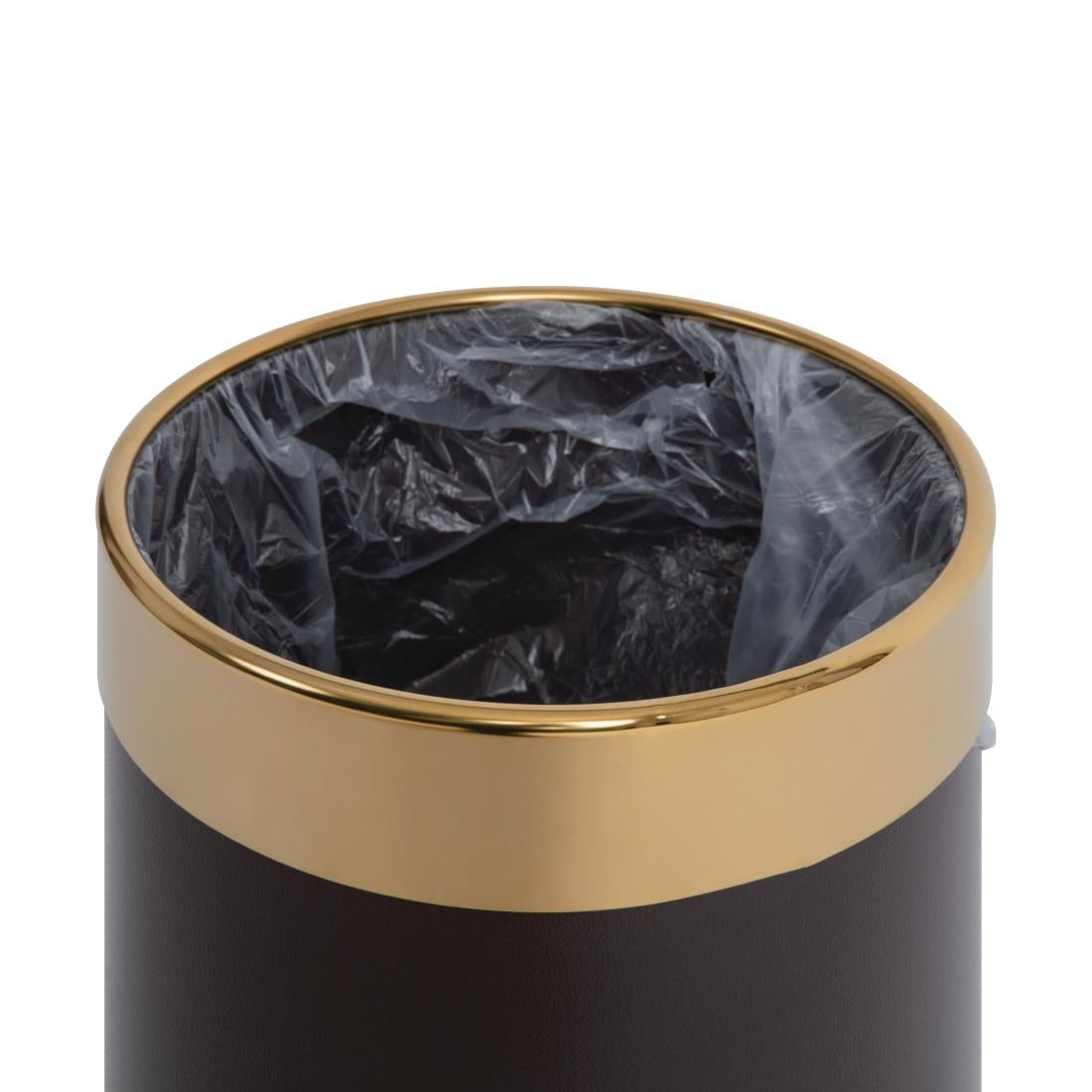 Y804 Bolero prullenbak bruin met gouden rand 10,2Ltr