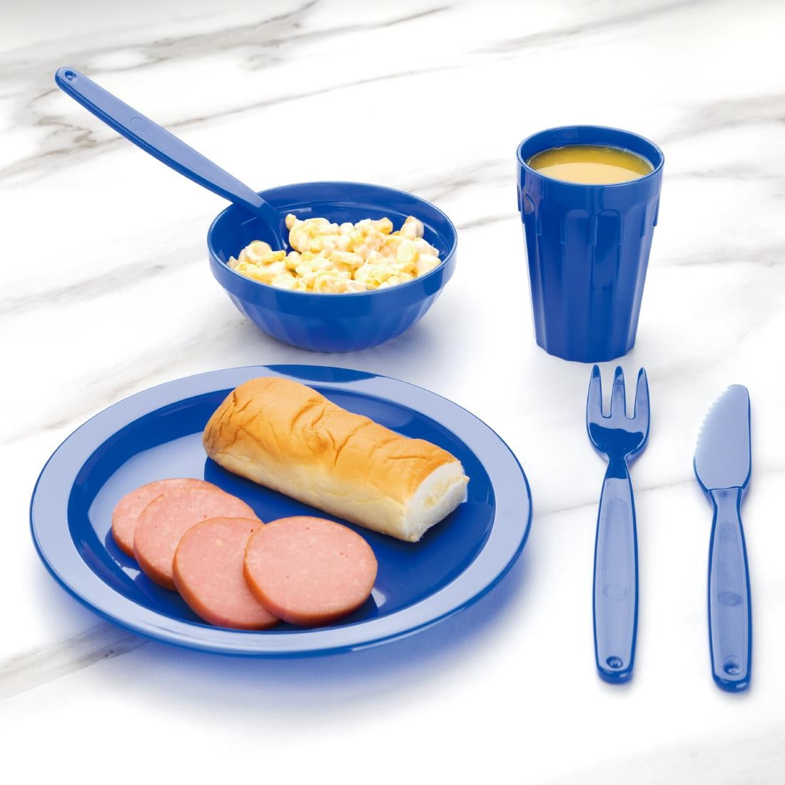 CB769 Olympia Kristallon polycarbonaat borden 23cm blauw (12 stuks)