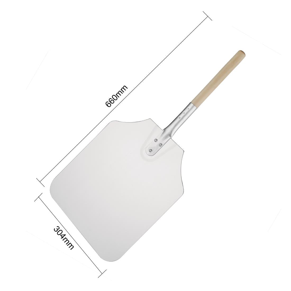 GE208 Vogue houten handvat aluminium pizza schep 31x36cm