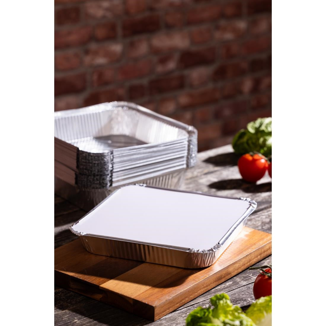 DZ894 Fiesta Recyclebare Deksels Voor Diepe/Ondiepe Foliecontainers (200 Stuks)
