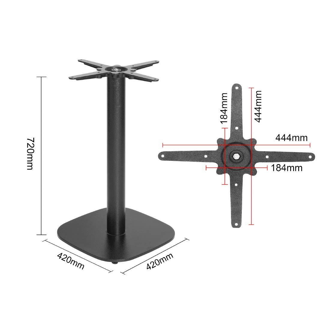 FU546 Bolero Black Cast Iron Table Base 720x420mm
