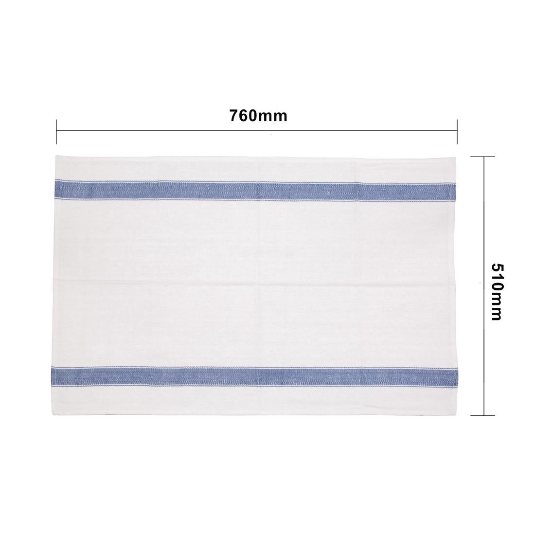 E918 Vogue zware kwaliteit polykatoen theedoek blauw 76 x 51cm