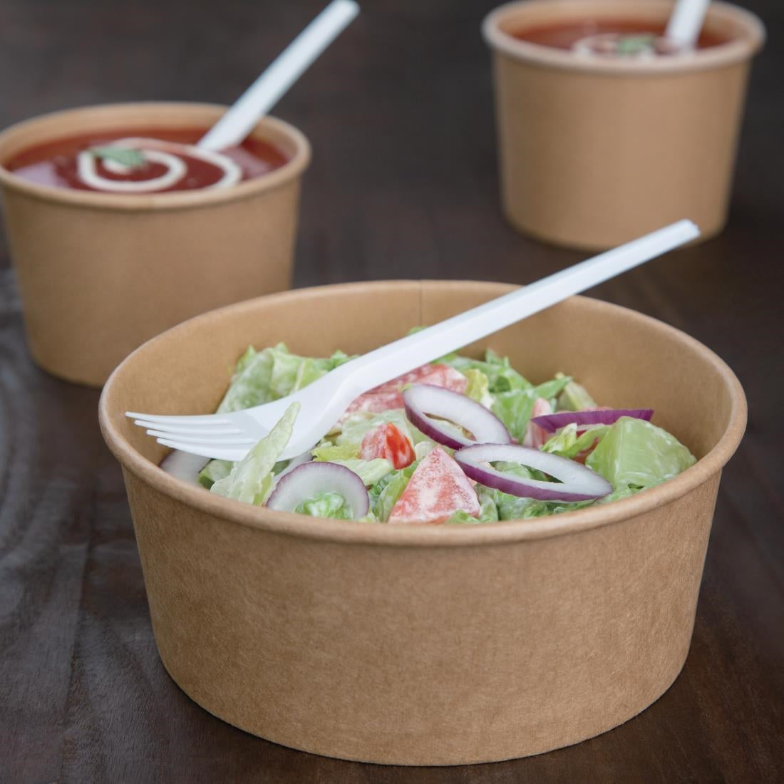 FB197 Fiesta Compostable ronde kraft saladeschaal 75cl (300 stuks)