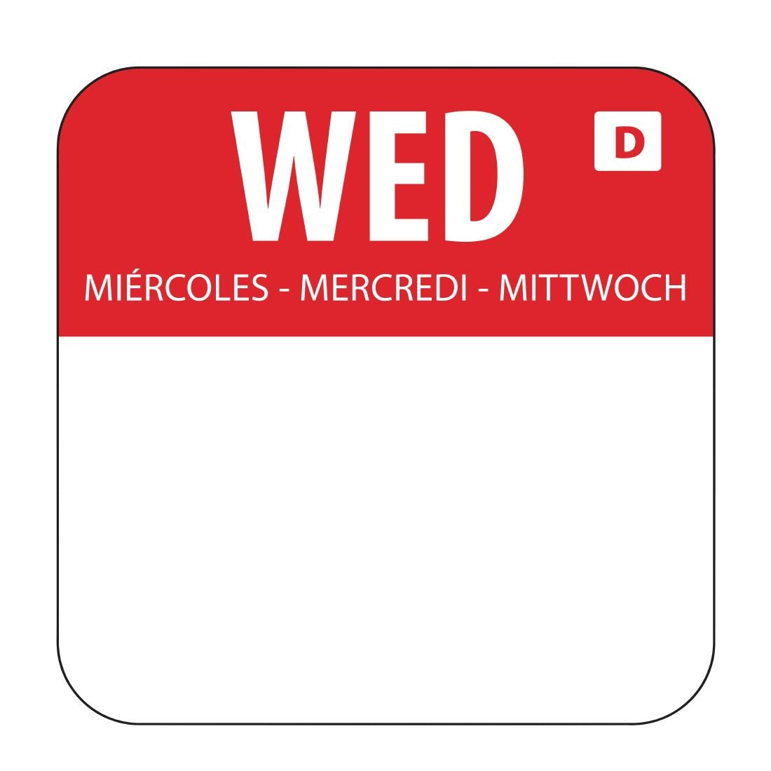 U779 Hygiplas oplosbare blanco kleurcode voedseletiketten woensdag (1000 stuks)