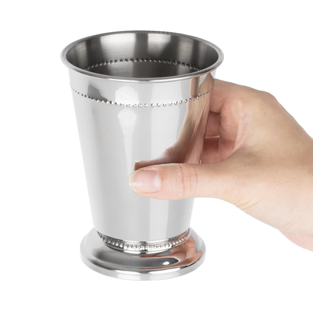 HY115 Olympia Barware Geborduurde Julep Beker Roestvrij Staal 370ml