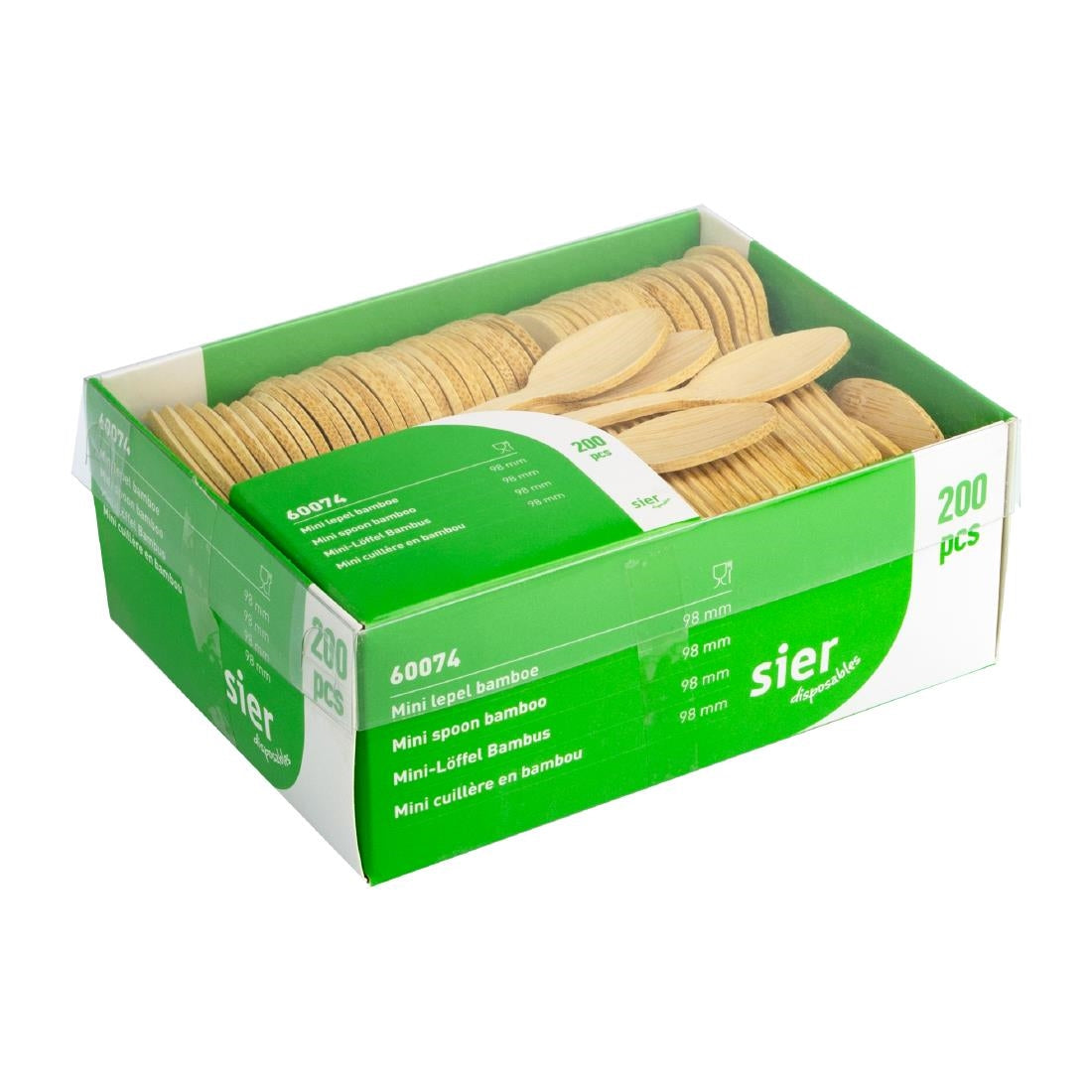 HZ714 Sier Disposables Mini lepel bamboe 98mm (200 stuks)