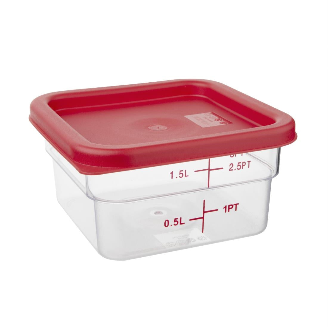 CF040 Hygiplas vierkant deksel rood klein