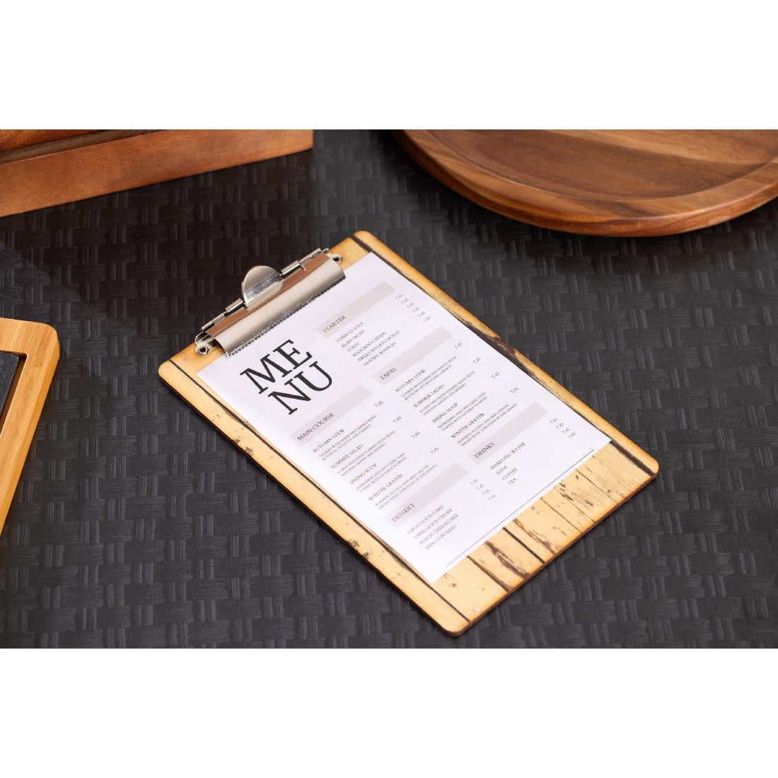 GM301 Olympia menu klembord met hout-effect A5