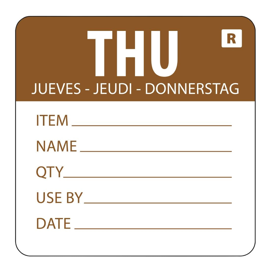 L069 Hygiplas voedseletiketten kleurcode donderdag (500 stuks)